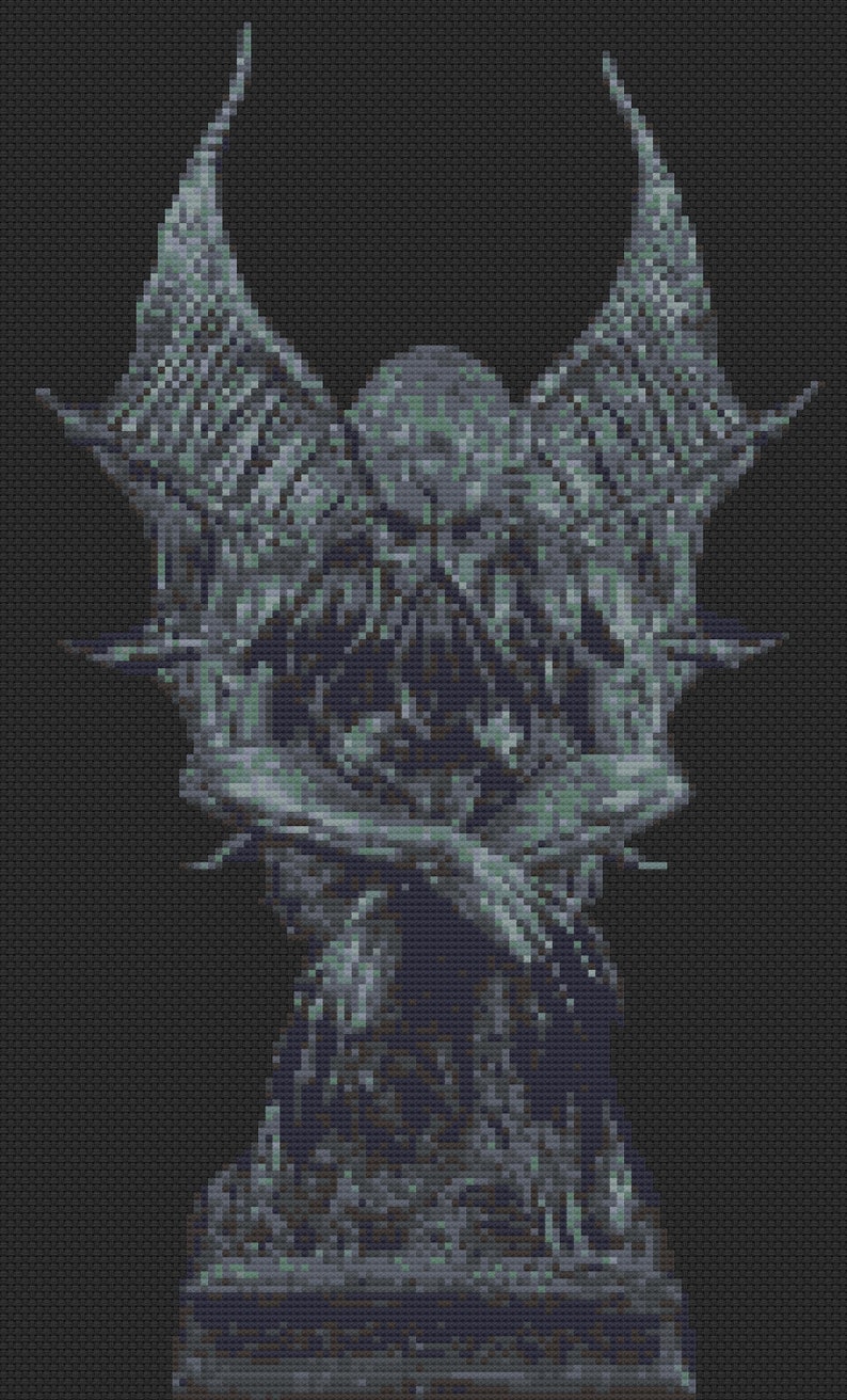 Horror Goth Cross Stitch Spooky Lovecraft Cross Stitch Halloween Cross Stitch Cthulhu Counted Cross Stitch Embroidery Pattern PDF