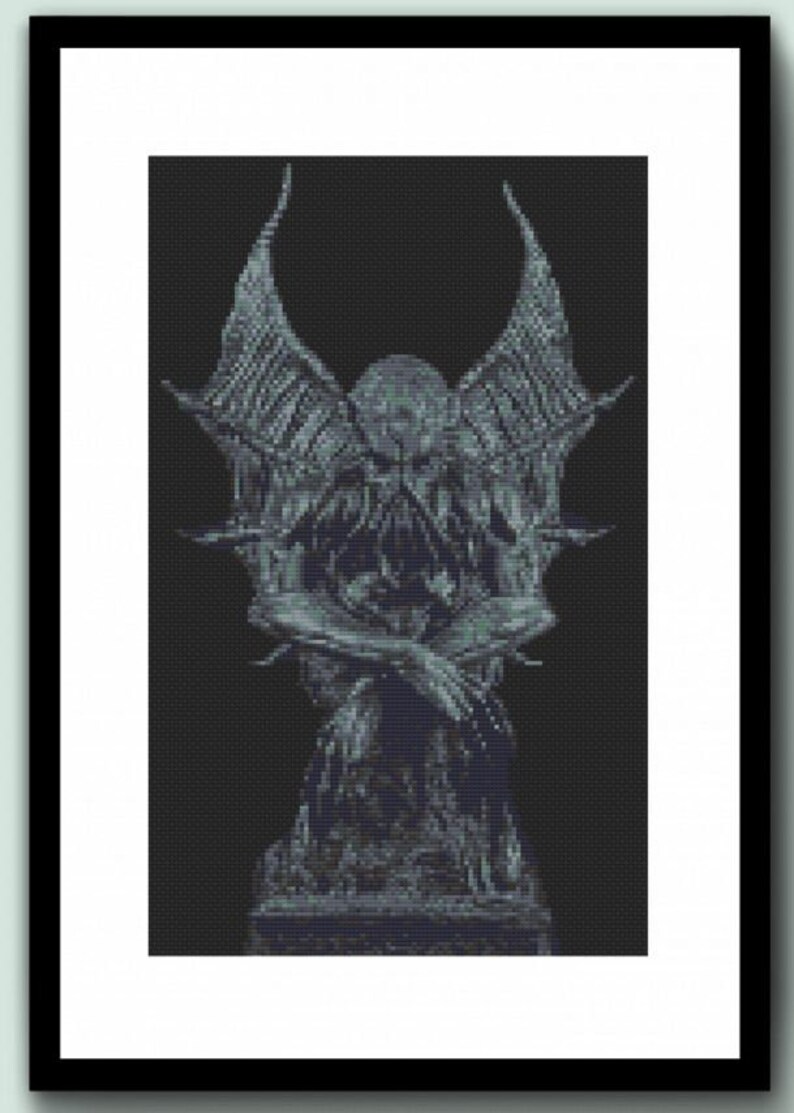 Horror Goth Cross Stitch Spooky Lovecraft Cross Stitch Halloween Cross Stitch Cthulhu Counted Cross Stitch Embroidery Pattern PDF