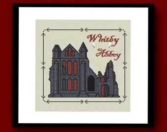 Whitby Abbey Counted Cross Stitch Pattern PDF, Spooky Cross Stitch, Gothic Cross Stitch, Dracula Cross Stitch, Vampire Cross Stitch