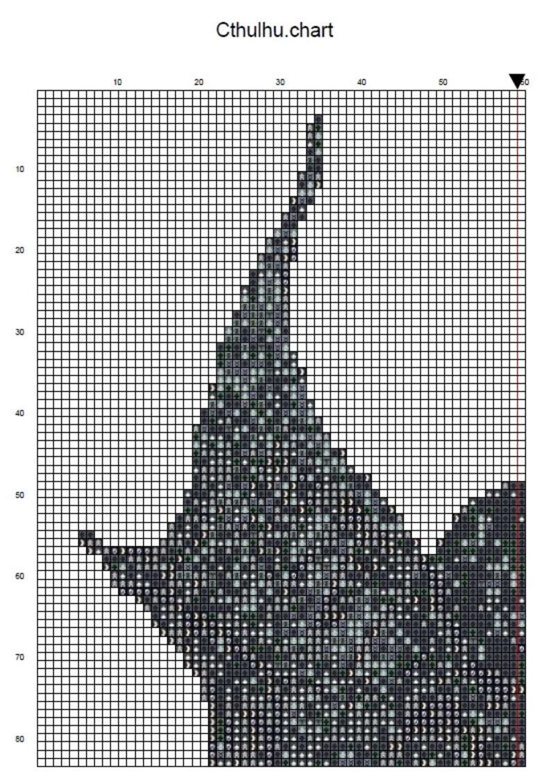 Horror Goth Cross Stitch Spooky Lovecraft Cross Stitch Halloween Cross Stitch Cthulhu Counted Cross Stitch Embroidery Pattern PDF