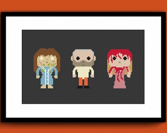 Cute Villains 5 Counted Cross Stitch Pattern PDF, Demon Cross Stitch, Spooky Cross Stitch, Horror Cross Stitch