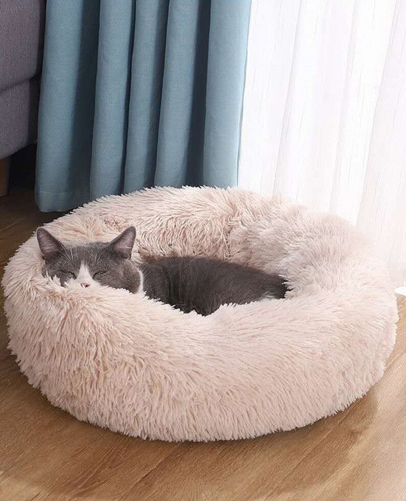Weiche lange Plüsch Katze Hund Bett Marshmellow Donut Katze Etsy