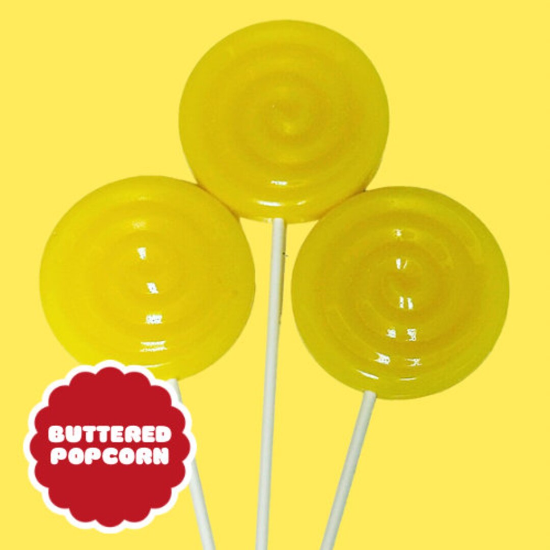 Buttered Popcorn Flavored Jumbo Lollipop Etsy