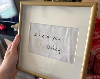 Custom Embroidered Handwritten Note | Personalized Handwriting Embroidered Gift | Bereavement Gift | Sentimental Gift