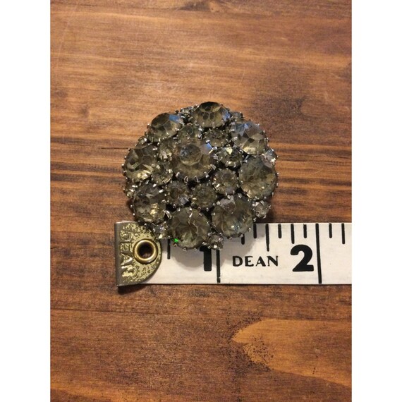 Jana Winkle Vintage Rhinestone Flower Brooch Pin For Women – Black Flower, Silver Antique Style, Zircon Gemstones - View #5