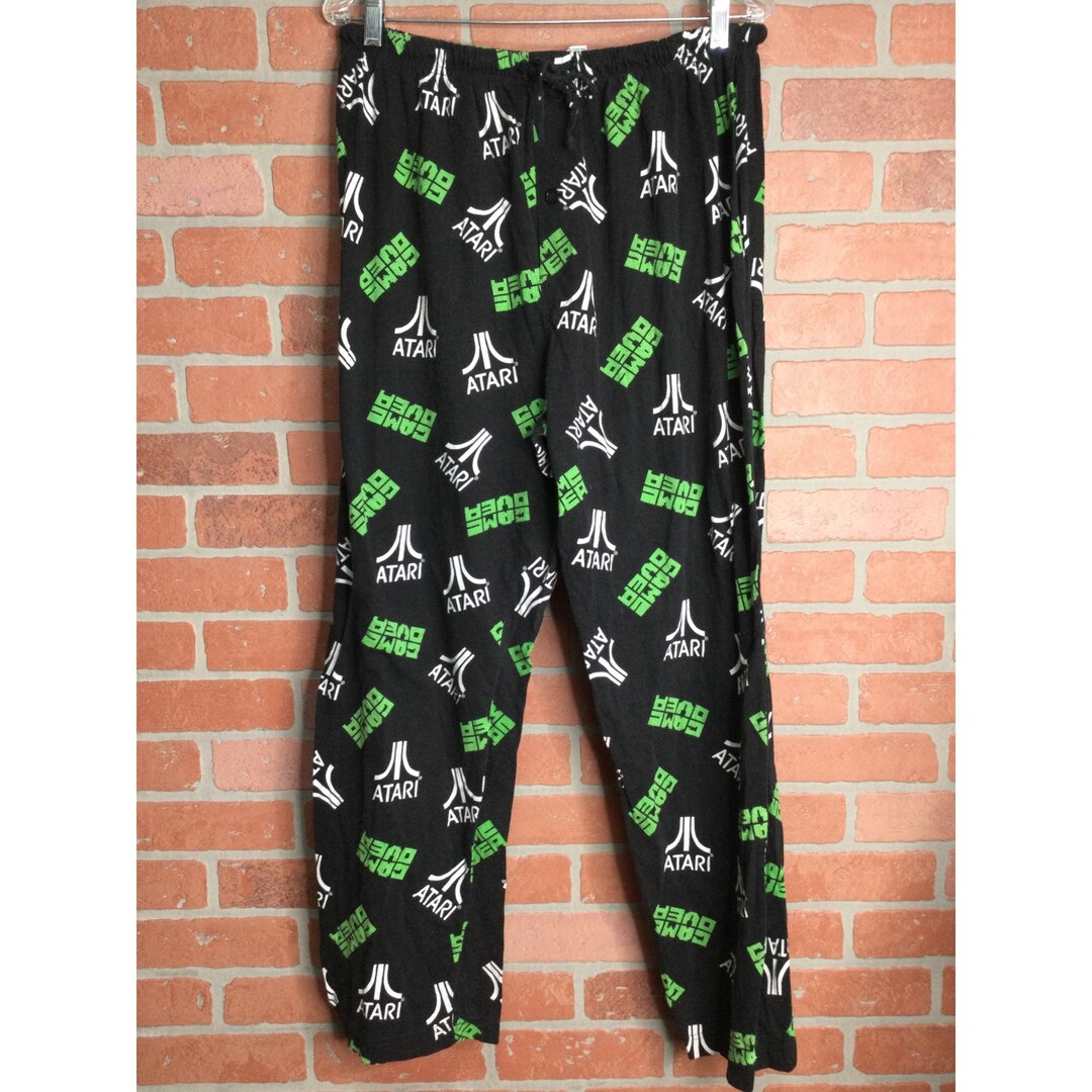 Vintage Atari Brand Mens Pajama Pants XL Lounge Game Over Logo Gamer Etsy