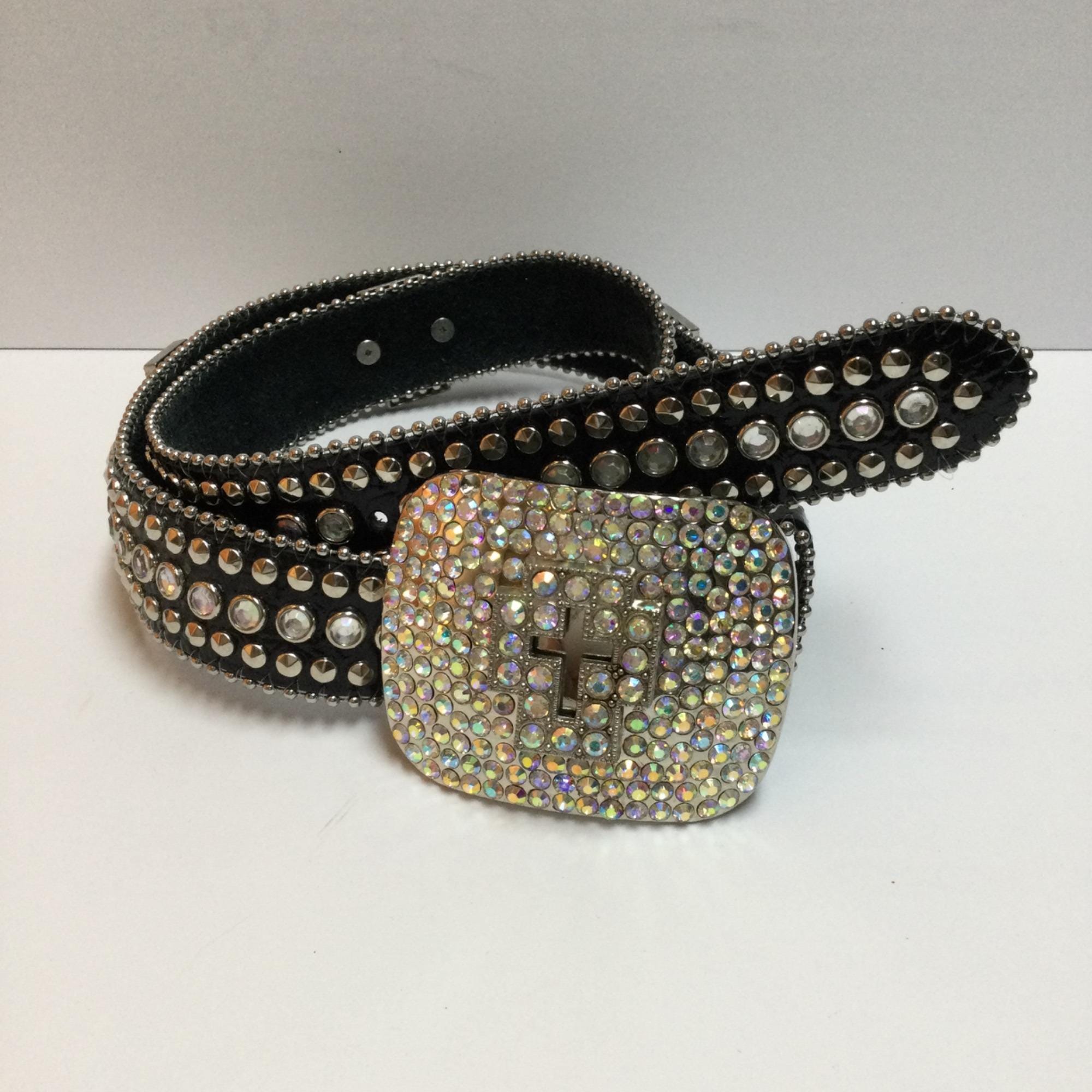 Black Rhinestone Concho Belt - Etsy display picture 1