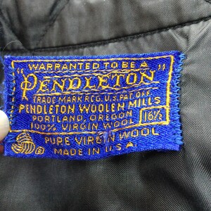 Vintage 60s 70s Pendleton Wool Shirt Red Plaid Mens Size 16 1/2 USA Classic image 5