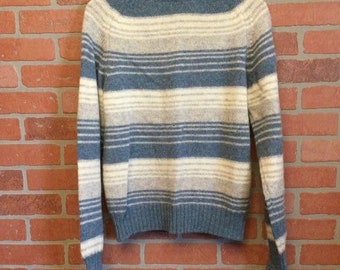 Vintage Shetland Wool Sweater Robert Bruce size M striped made in USA