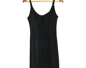 90s Black Suede Mini Dress Firenze Santa Barbara Knit Size S