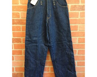 Vintage Smiths Boys Baggy Loose Jeans Five-Pocket Creased Size 7