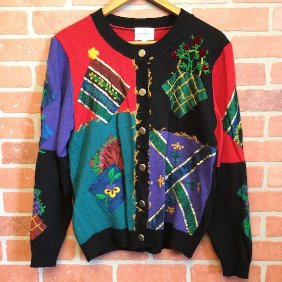 Vintage 90s Susan Bristol cardigan sweater size L… - image 2