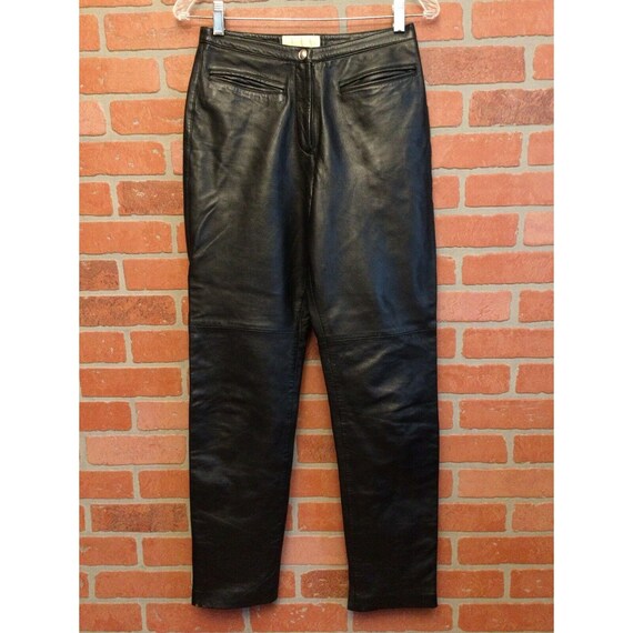 Vintage Womens Black Leather Pants 