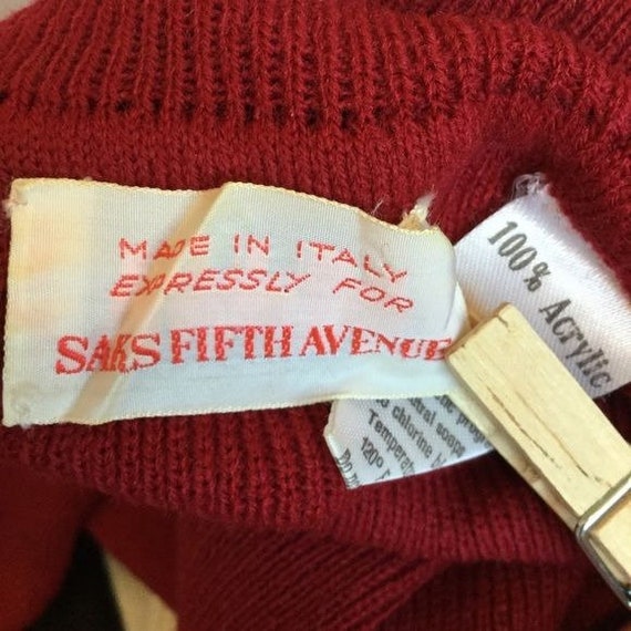 Vintage Saks Fifth Avenue sweater M Italy pullove… - image 3