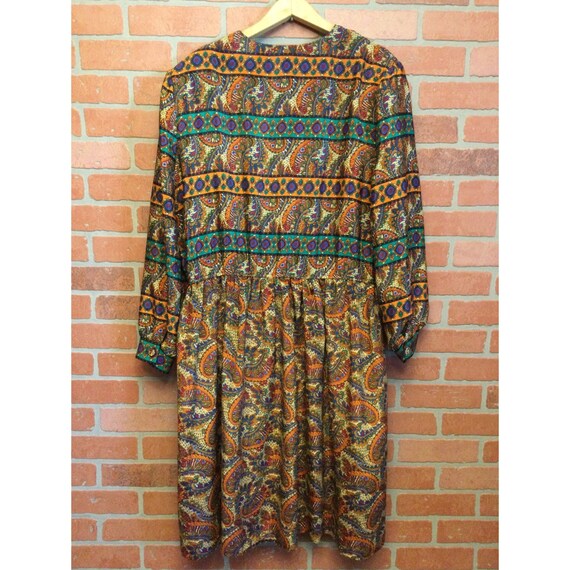 Vintage 70s 80s Lady Carol Paisley Striped Bishop… - image 5