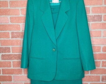 Miss Pendleton vintage 80s skirt suit size 10/12 2 piece set career wear