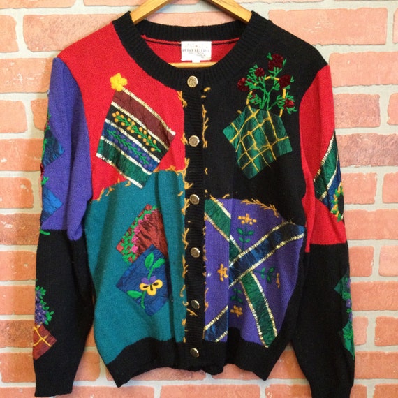 Vintage 90s Susan Bristol cardigan sweater size L… - image 8