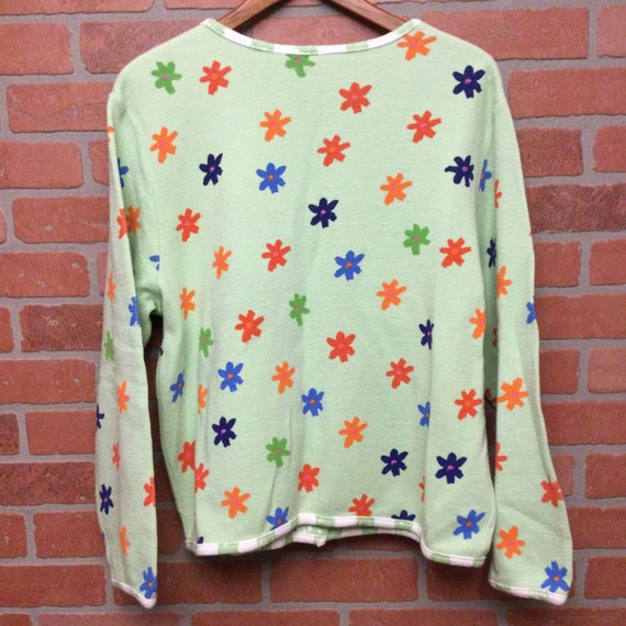 Vintage Onque Casuals Cardigan Sweater Colorful w… - image 4