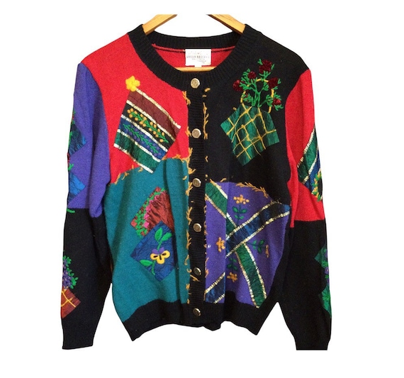 Vintage 90s Susan Bristol cardigan sweater size L… - image 1