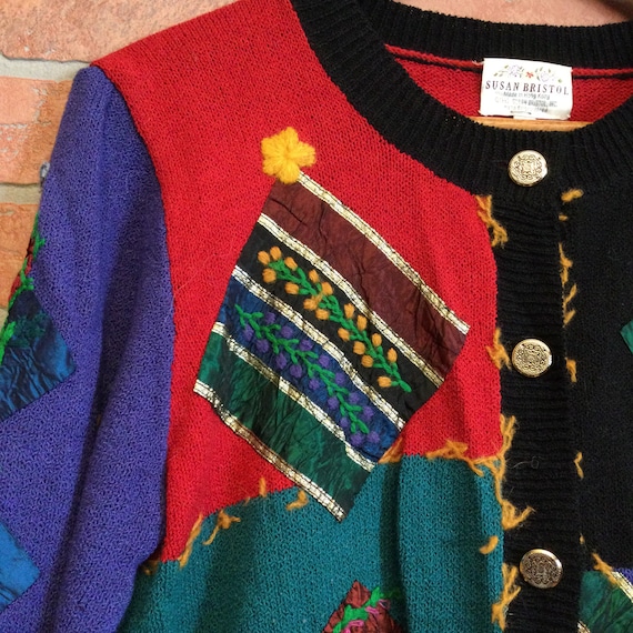 Vintage 90s Susan Bristol cardigan sweater size L… - image 3