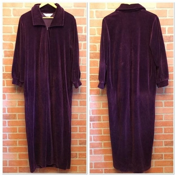 Vintage Neiman Marcus pullover robe house coat zi… - image 1