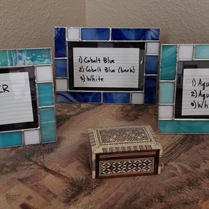 Stained Glass Picture Frames: 4x6 Photo Frame, Three Colors, Home Decor
