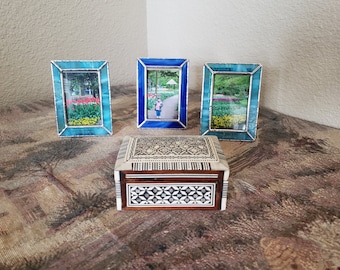 Stained Glass Picture Frames: 2-1/8"x3-1/4" Photo Frame, Polaroid, Handmade Decor