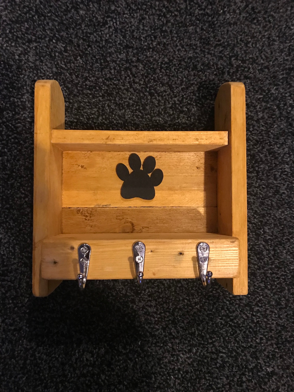 Handmade rustic dog lead hooks and shelf storage Etsy