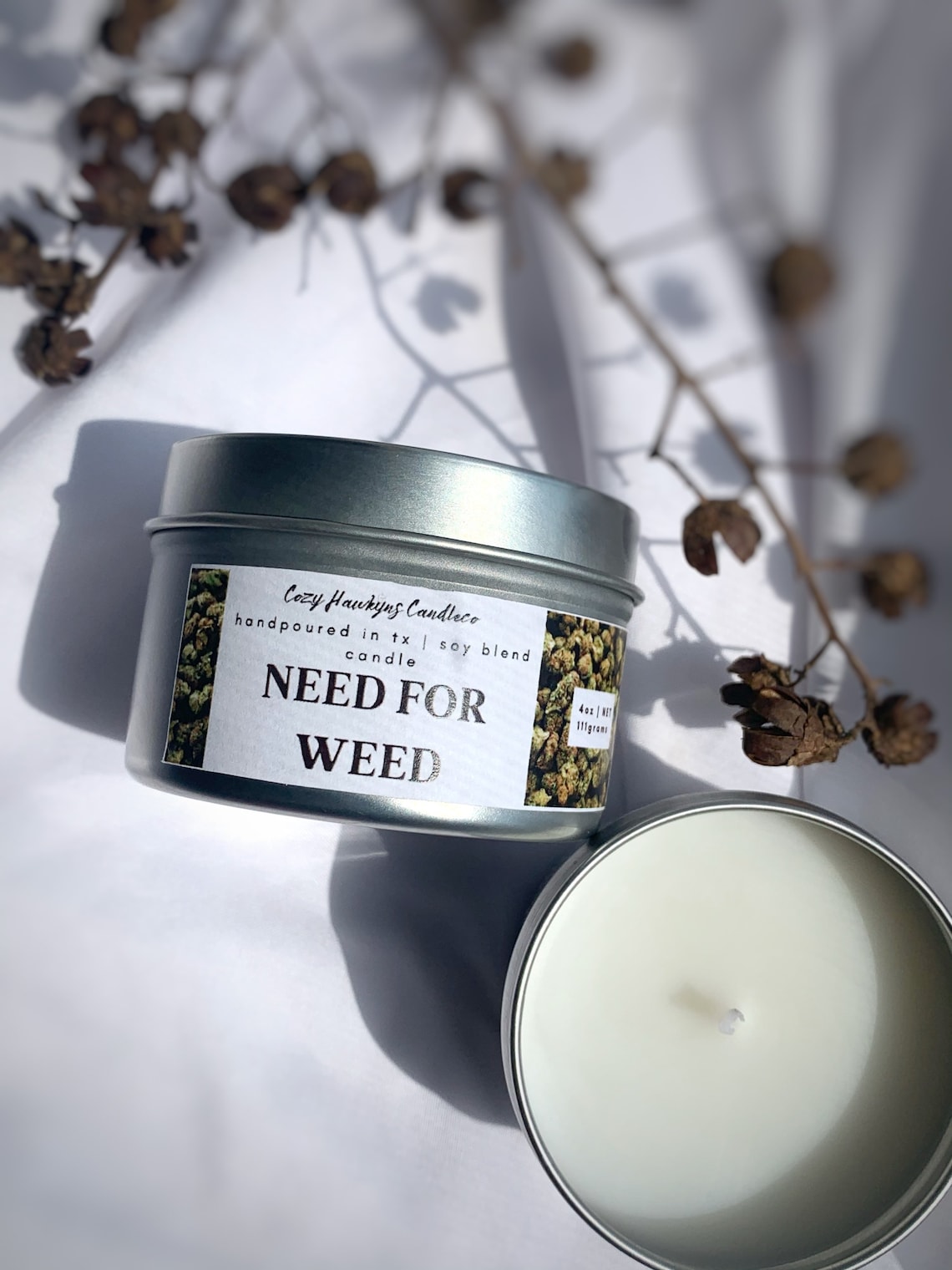Weed candle infused with essential oils aromatherapy candles Etsy