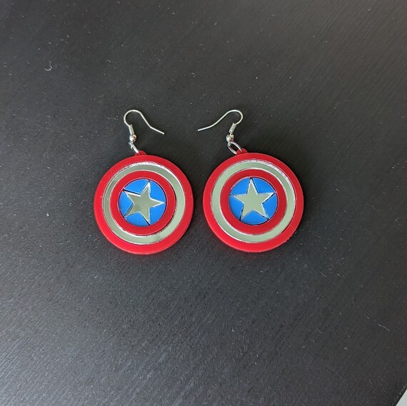 Captain america earrings clearance