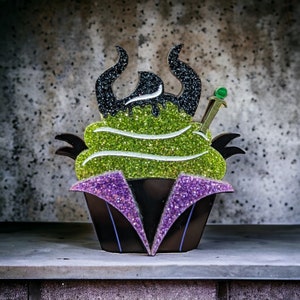 Maleficent Cupcake double pin brooch