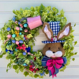 Bunny rabbit Easter wreath
