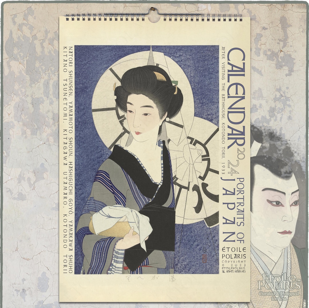 Japanese Art Calendar 2024 portraits of Japan / Monthly Wall Calendar