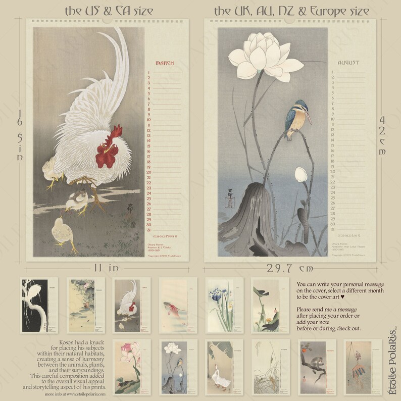 Japanese Art Perpetual Calendar for Birthday Anniversary & Etsy