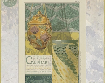 Art Nouveau Dierenillustratie Kalender 2027 - M.P. Verneuil Maandwandplanner 0050001-EU