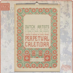 Art Nouveau Perpetual Calendar : Dutch Artists Undated Planner (A3/Tabloid Size)
