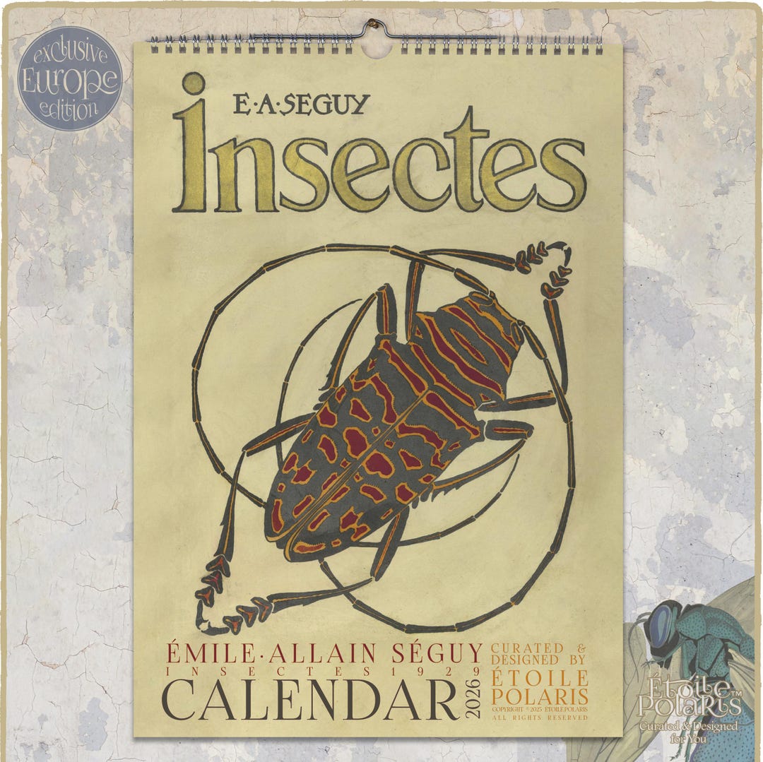 Insects Calendar 2026 - Art Deco Illustrations by Émile-allain Séguy ...