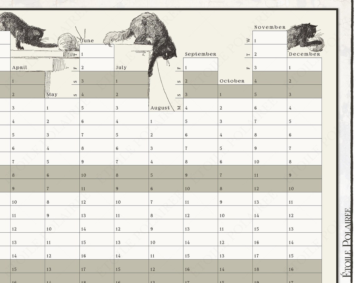 Black Cat Calendar 2023 Le Chat Noir By Th ophile Alexandre Etsy Hong 