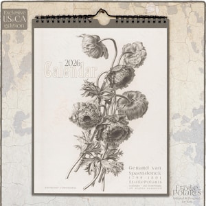 2026 Floral Wall Calendar : Botanical Art Monthly Planner 0020403-NA