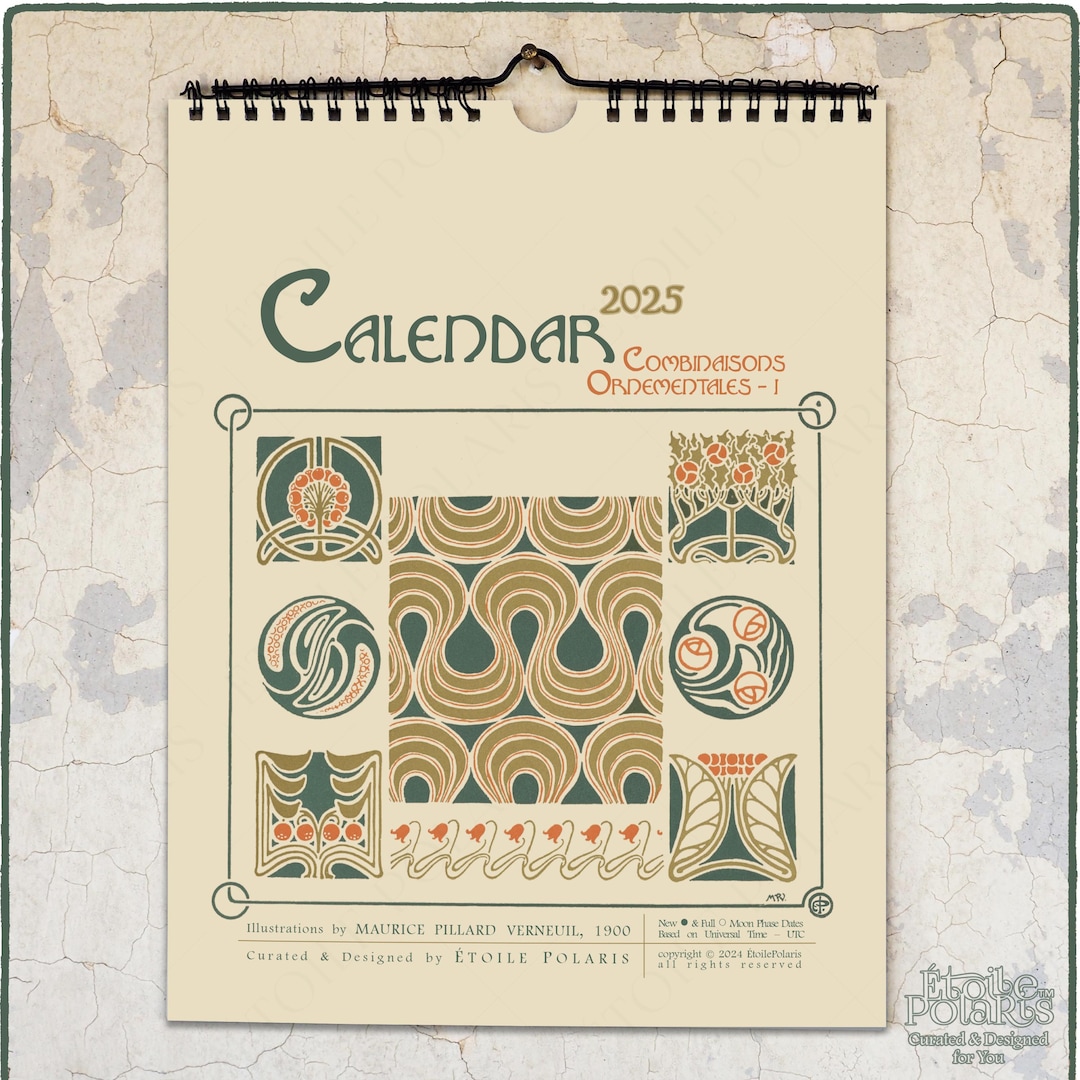2025 Art Nouveau Calendar / Illustrations by M. P. Verneuil