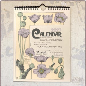 Botanical Calendar 2026-2027 : Verneuil Art Nouveau Floral Illustrations 0020104-NY