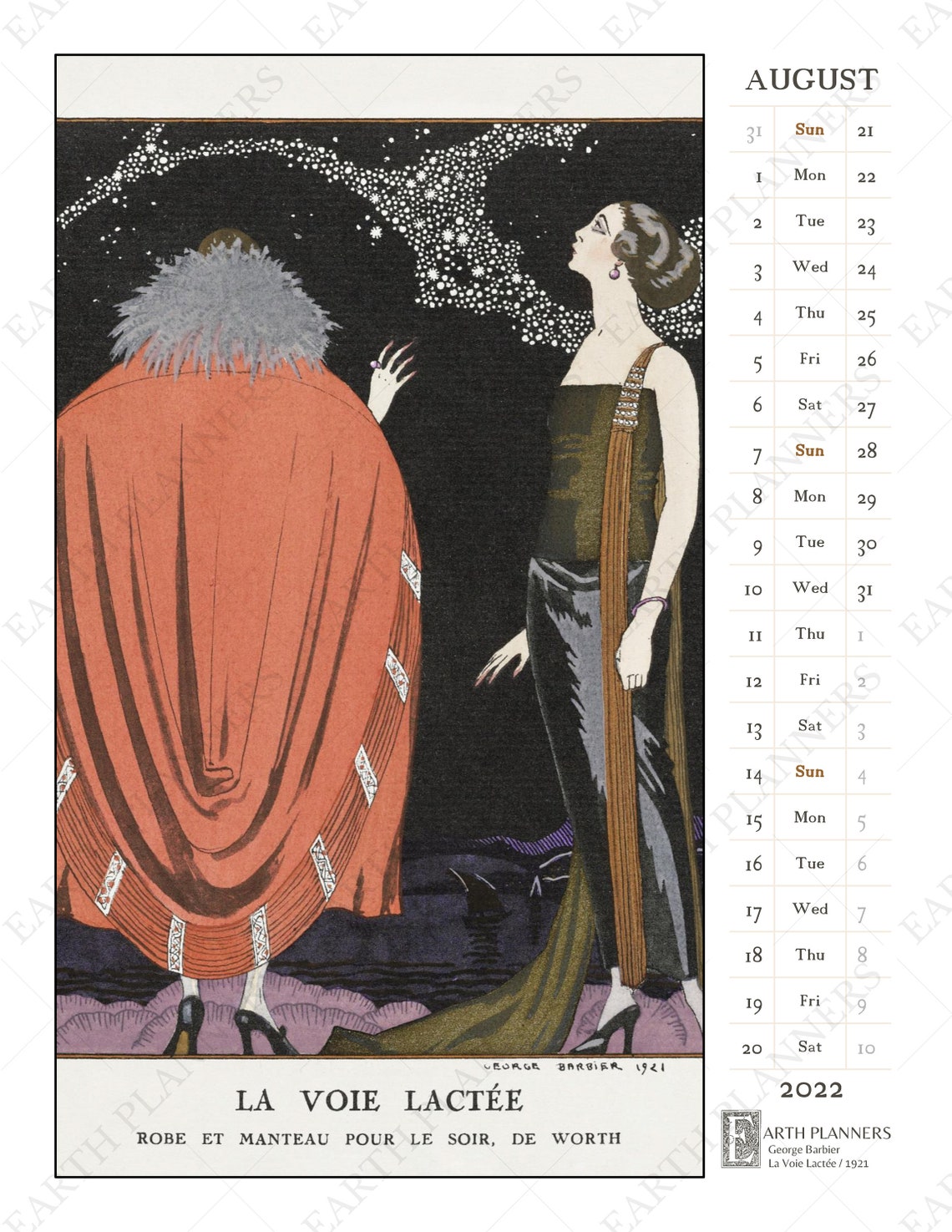 Art Deco Wall Calendar 2022 Printable / 1920s Dress & Antique Etsy