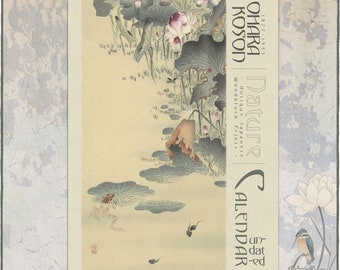 Japanese Art Perpetual Calendar for Birthday, Anniversary & Celebration Dates / Shin-hanga Woodblock Prints by Ohara Koson / Undated Planner