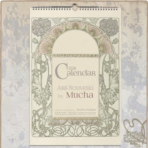 2026 Art Nouveau Calendar : Alphonse Mucha Floral Illustrations, A3/Tabloid Size 0050107