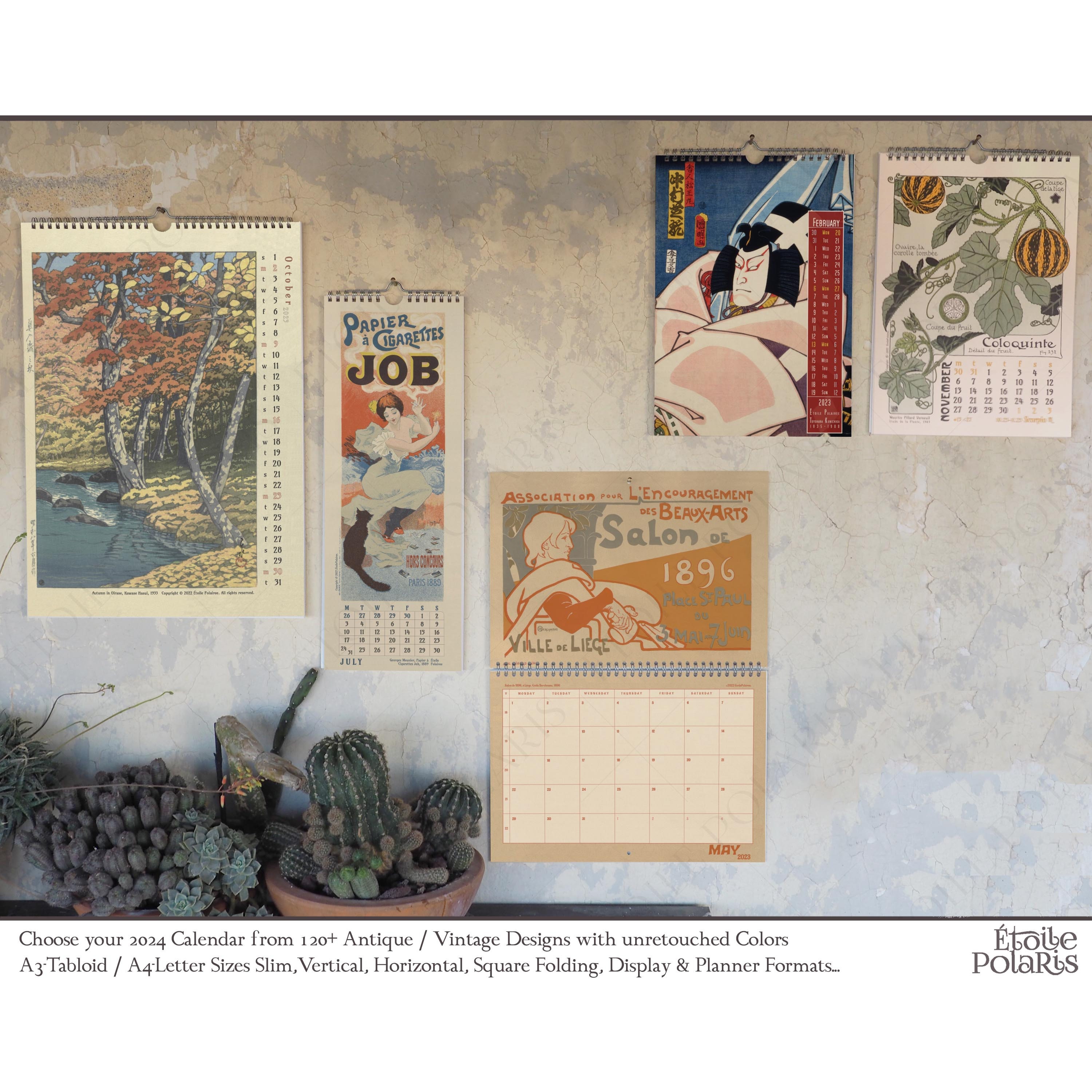 Calendrier des affiches Art Nouveau 2024 / Les Maîtres de l'Affiche Maîtres  de l'Affiche, 1896-1900 par V.A. / Calendrier mural mensuel A3, Tabloïd -   France