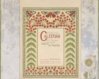 Art Nouveau Perpetual Calendar for Birthday, Anniversary & Celebration Dates / Netty van der Waarden 1902 / A3, TABLOID Size Undated Planner
