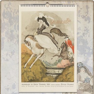 Art Déco Kalender 2025, 1920er Jahre Aquarell Illustrationen von Gerda Wegener, Sur Talons Rouges / Modeillustrationen Monatskalender