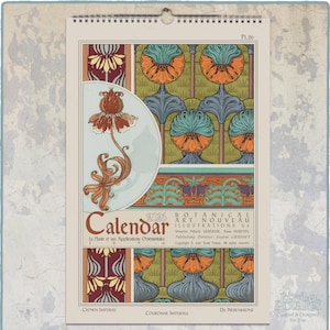 2026 Botanical Calendar : Art Nouveau Floral Wall Planner, Verneuil Illustrations 0050112-NY