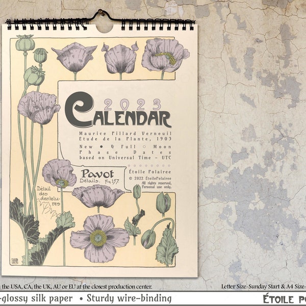 Floral Wall Calendar Etsy