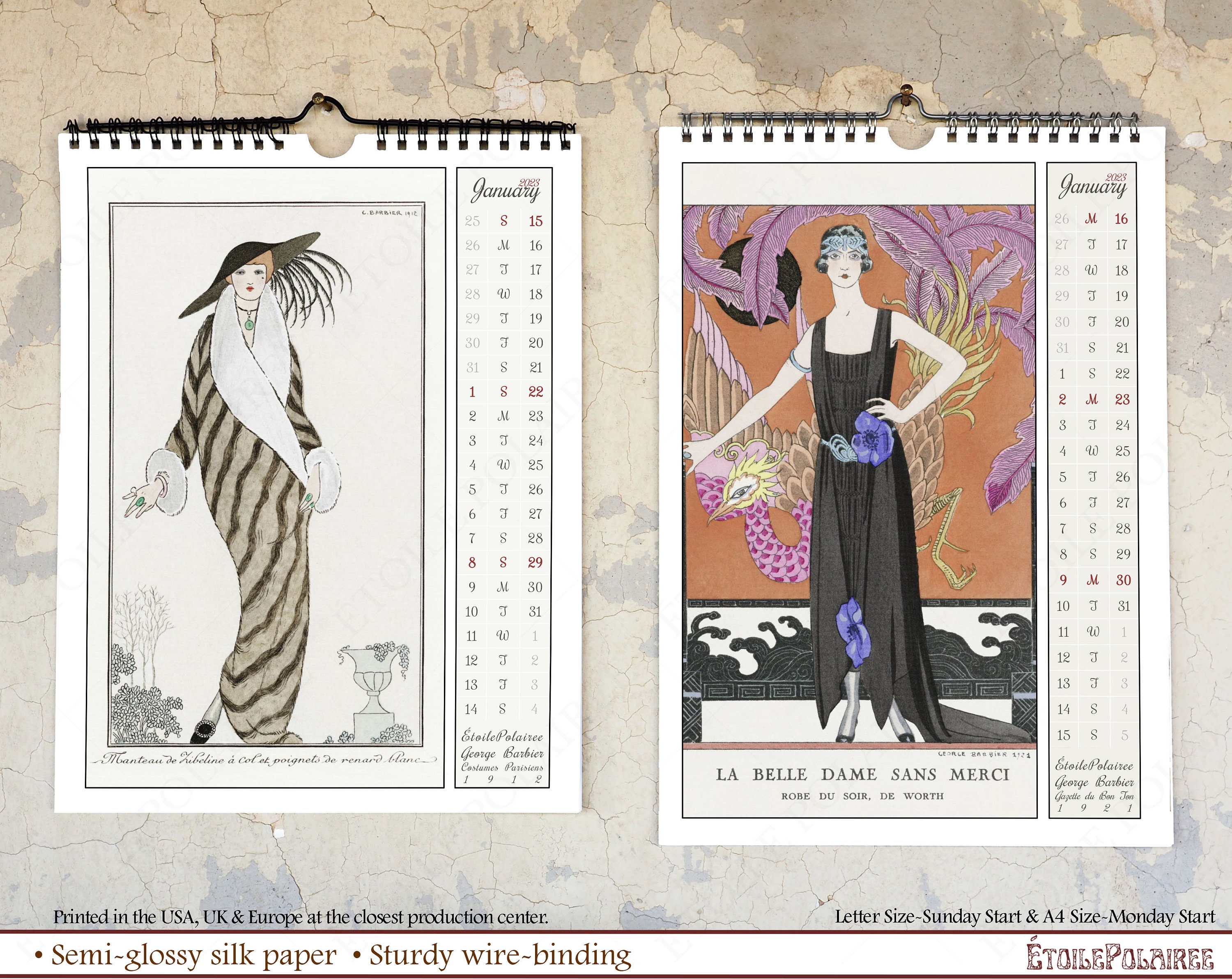 2023 Art Deco Calendar / 1920s Women by Barbier / Etsy Australia